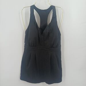 womans land's end plus size 16W black racerback tankini bikini top swimwear